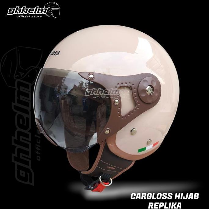 Helm Bogo Hijab Carglos Premium Wanita Dewasa Kaca Pilot  Helmet Motorcycle