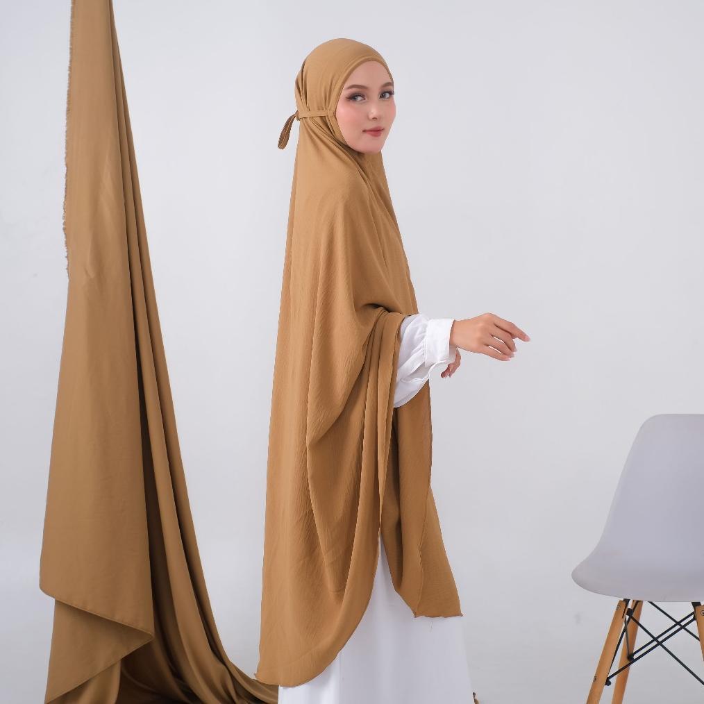 diskon hijab jilbab bergo khimar maryam jumbo syari crinkle airflow  premium non pet xxxxxl (5xl) 12
