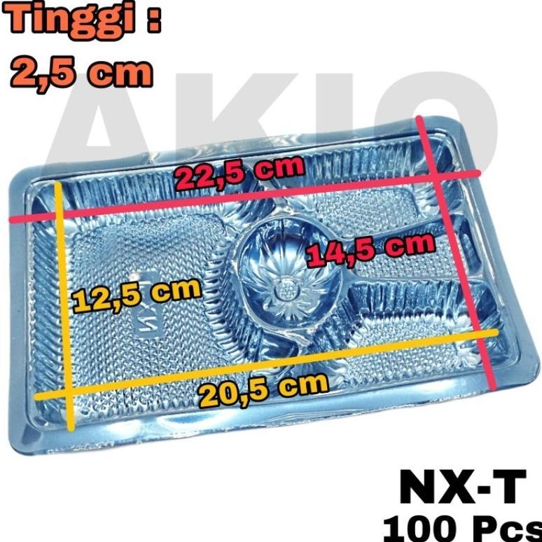 Mika Plastik Kotak Panjang Wadah Nasi Sekat 5 Nx-T 100 Pcs Glx Telur Tray Katering Ultah Box Dus Mak