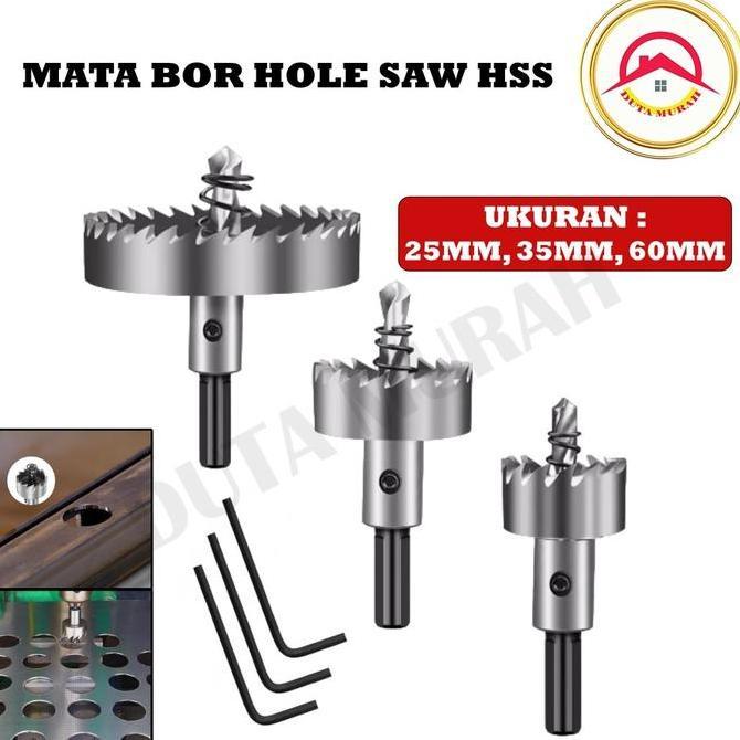 AYOBAKUL MATA BOR HOLE SAW HSS BESI MATA BOR PELUBANG BESI 25mm 35mm 60mm MATA BOR DRILL BIT BESI