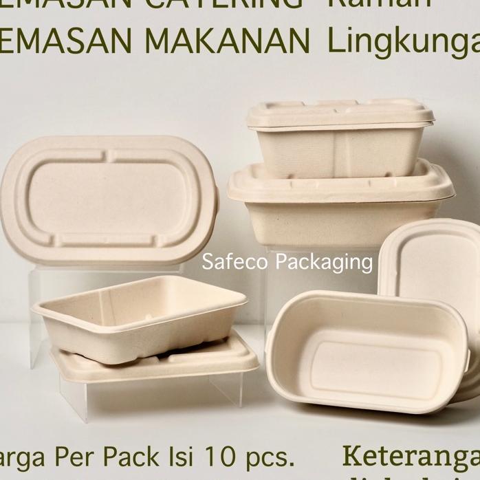 Safeco Bagasse Lunch Box Dus Catering Bento Kotak Kemasan Tempat Makan Katering Packaging Kemasan Ma