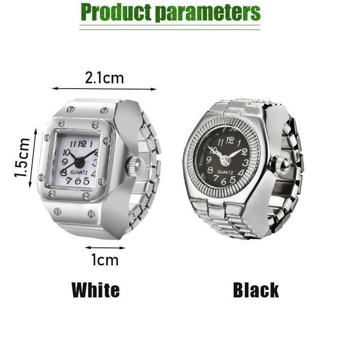SMG Jam Tangan Cincin Pasangan Jam Perhiasan Elegan Retro Quartz Watch Ring Untuk Wanita Pria Vintag