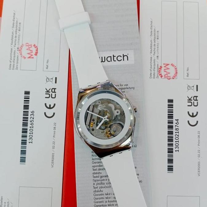 Ready  Jam Tangan Pria SWATCH Irony SYXS138 PURE WHITE IRONY Original MAP