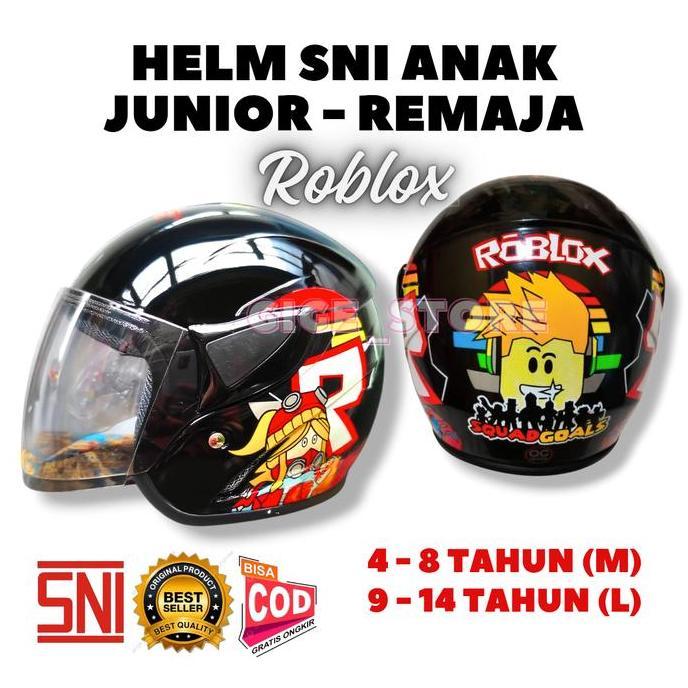VTR Helm Anak Motor  Laki Laki Roblox 4 5 6 7 8 9 10 11 12 Tahun Glossy - Helm Anak Junior Remaja. K