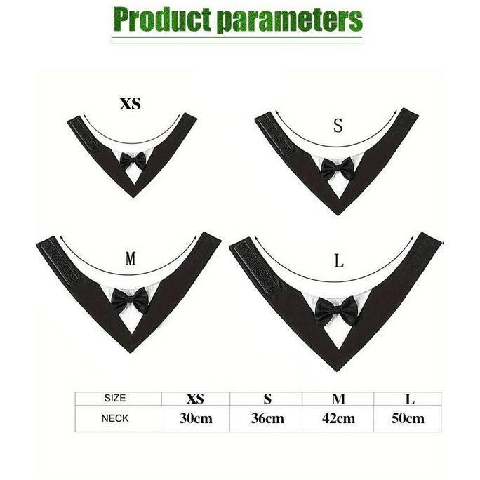 POIRENS Tuxedo Anjing Bandana Kucing Besar Kecil Kalung Kucing Anjing Tuxedo Bandana