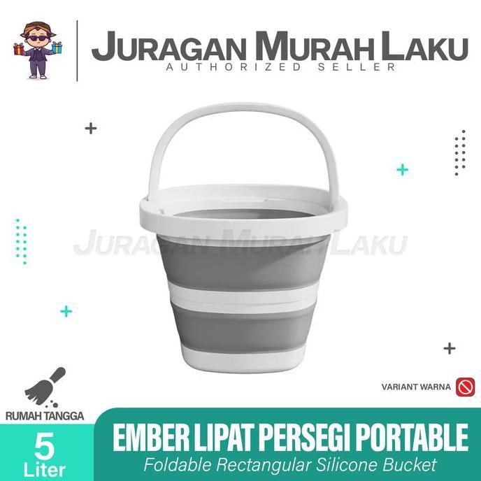 Lansungkirim- Ember Lipat Kotak - Ember Lipat Portable - Ember Lipat Silicone - Folding Bucket Lipat