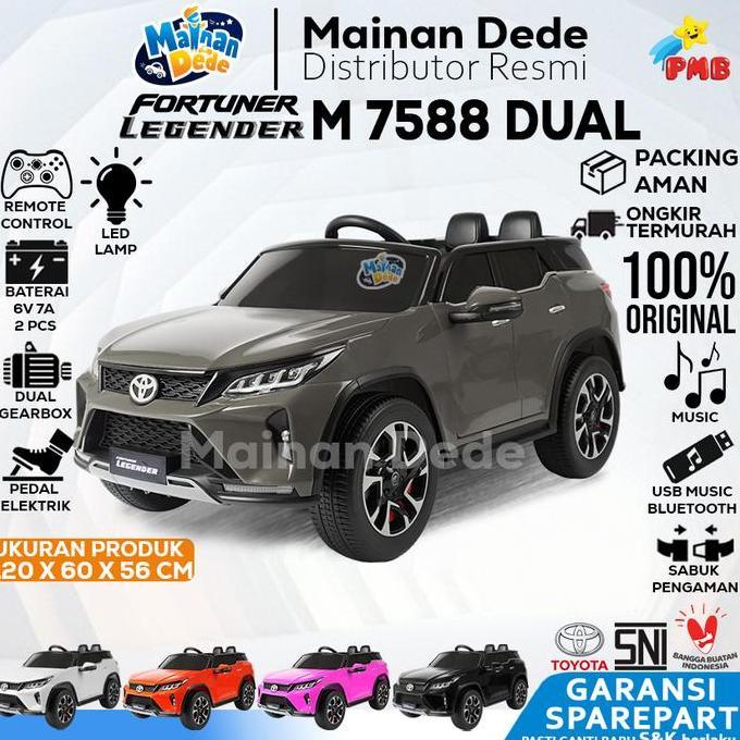 Urboydua3 - Mainan Mobil Aki Anak Toyota Fortuner Legender Pmb 7588 M7588 M-7588 M-7588B Lisensi Off