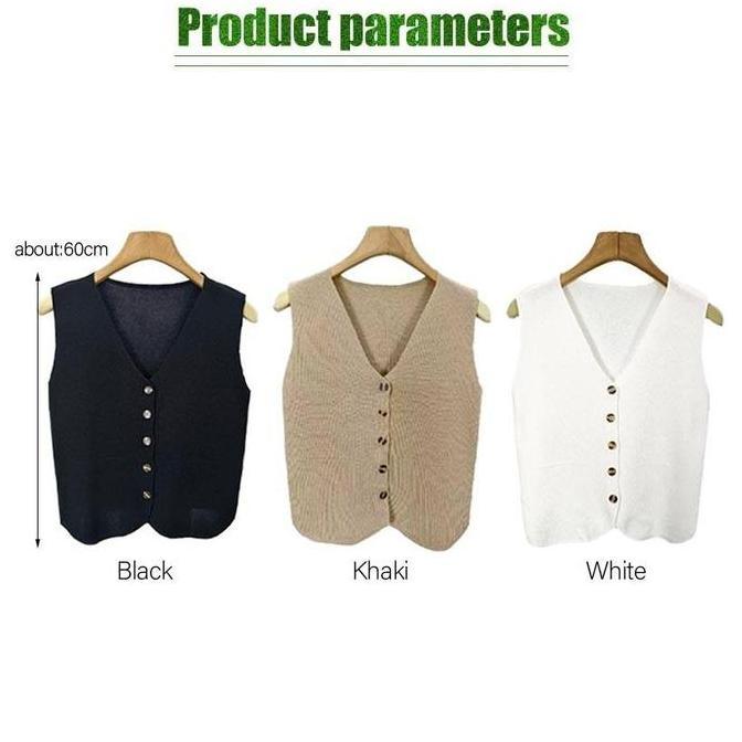 UMSDAIRI Vest Rompi Rajut Kancing Wanita Kekinian Korean Outer Tanpa Lengan Elegan Dan Mewah