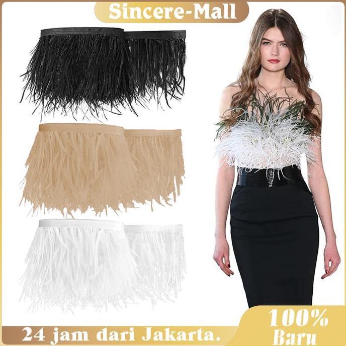 ERTTOLIN 1 Meter Bulu Ostrich Bulu Ostrich Feather Pendek Ostrich Fur Peryard