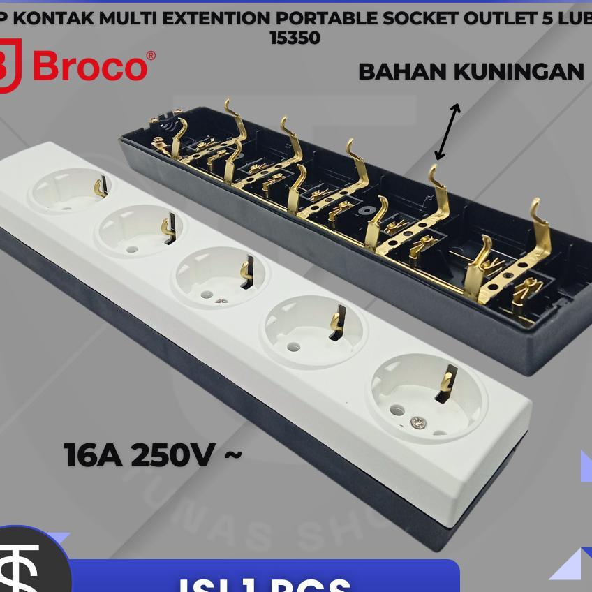 Stop Kontak 5 Lubang Broco 15350 / Stop Kontak 5 Lubang Broco 15350 / Stop Kontak Broco 5 Lubang / S
