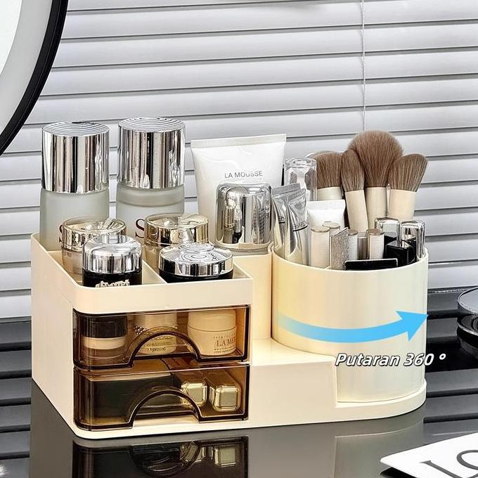 MIMUNASA Kotak Penyimpanan Kosmetik Sistem Laci Organizer Kosmetik Multifungsi Tempat Khusus Lipstik
