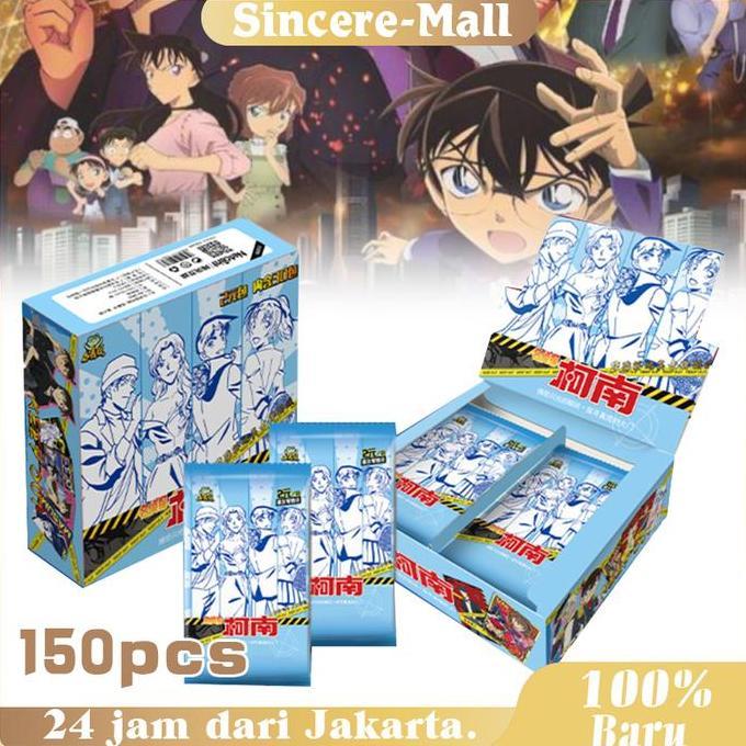 POIRENS 150pcs Kartu Anime Detective Conan Little Dinosaur Conan Collection Card Detective Conan Car