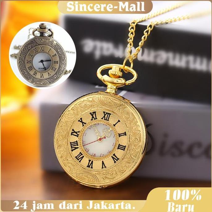POIRENS Jam Saku Jam Tangan Unik Saku Vintage Jam Saku Gantung Pocket Watch Vintage Unik Souvenir