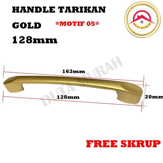 TACAAHA Tarikan Laci Emas / Lemari / Tarikan Handel Laci / Lemari Emas MOTIF 05 128mm