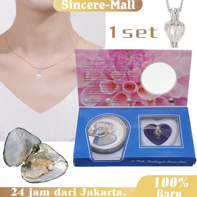POIRENS Kalung Mutiara Kerang Asli Kalung Wanita Kalung Mutiara Dalam Kerang