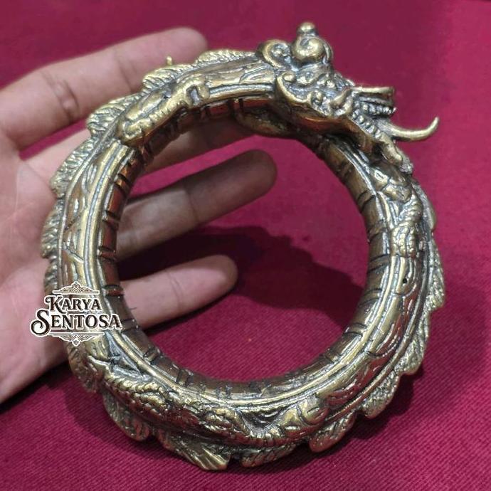 Gelang Kuningan Perunggu Motif Naga Kembar