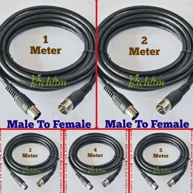 ERLONALIPEDIA KABEL LOOP OUT ANTENA TV MALE TO FEMALE / KABEL ANTENA TV JUMPER/PARALEL ANTENA CEWEK 
