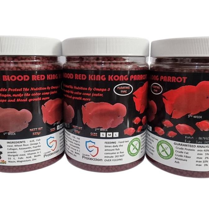 Pescare- Exotic Life Super Blood Red King Kong Parrot Pakan Parrot &Lohan 333Gr
