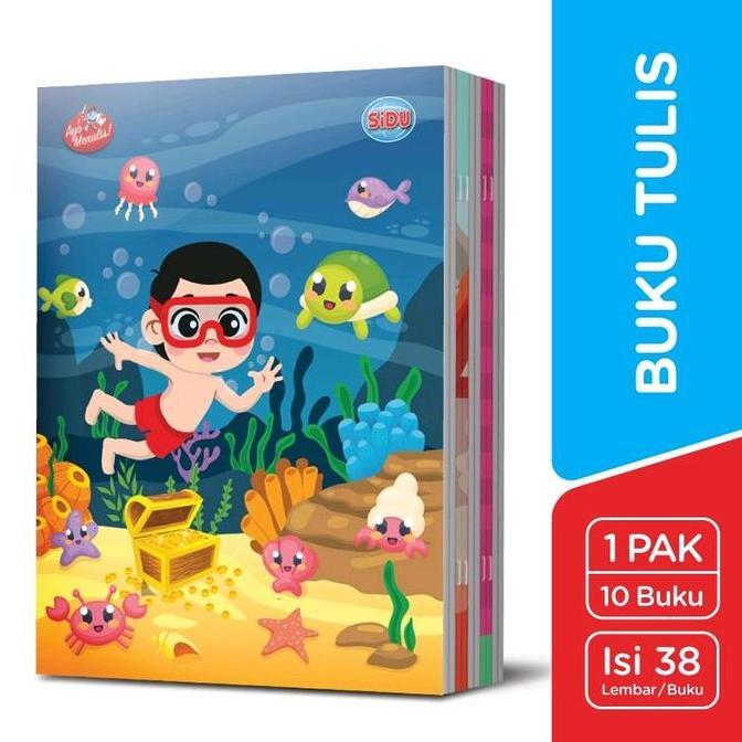 Sandyou- Buku Tulis 38 Lembar Sidu ( 1 Pack 10 Buku ) / Buku Sidu 38 / Buku Tulis Sidu / Buku Sidu 3