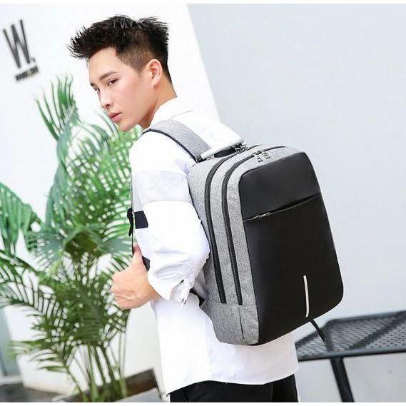 NEW TAS RANSEL LAPTOP ANTI MALING THEFT SMART BACKPACK USB CHARGER ORI