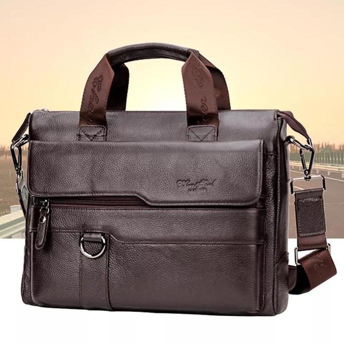 tas pria selempang kulit asli import tas kerja jinjing kulit asli pria Cowok EA