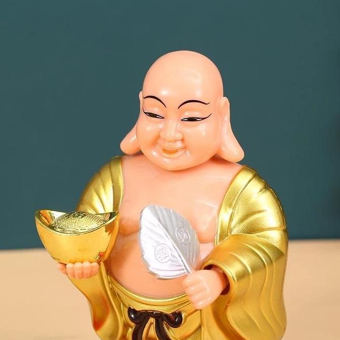 Promo Pajangan Dashboard Mobil Dewa Uang Rejeki/Budha/Ganesha/Kwan Im-Hiasan Solar Power Premium Dis