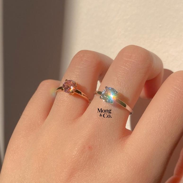 MongCo Lana S925 Ring Cincin Wanita Silver Sterilng Perak 925 Fashion Korea Simple