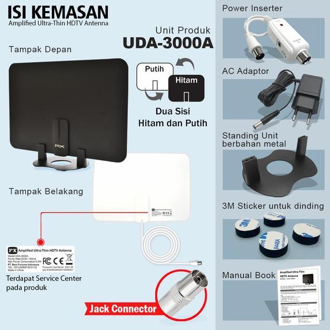 Diretto- Px Uda3000A - Indoor Antena Tv Digital Indoor Uda3000 Uda 3000 3000A