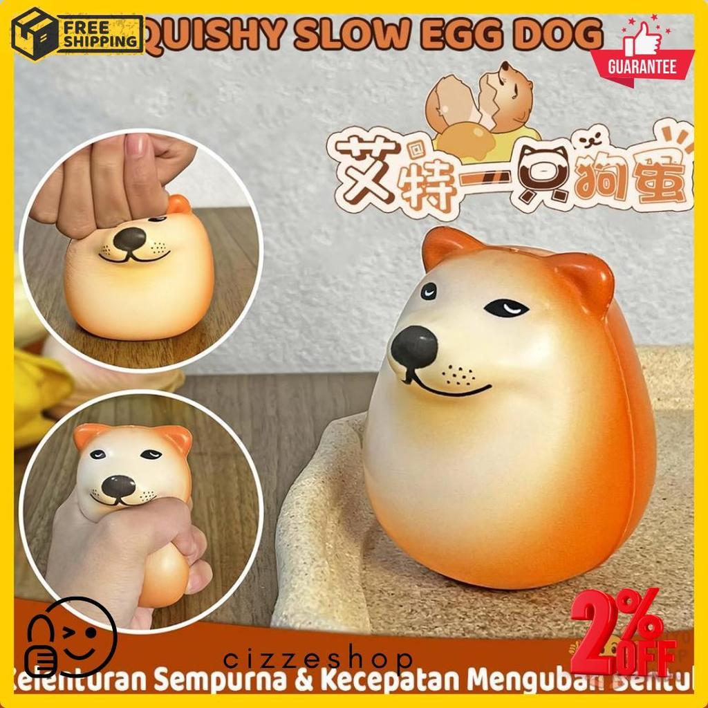 Diskon Taiyo Squishy Slow Egg Dog Squeeze Pencet Soft Squisi Telur Smooth Cute Stress Relief Mainan