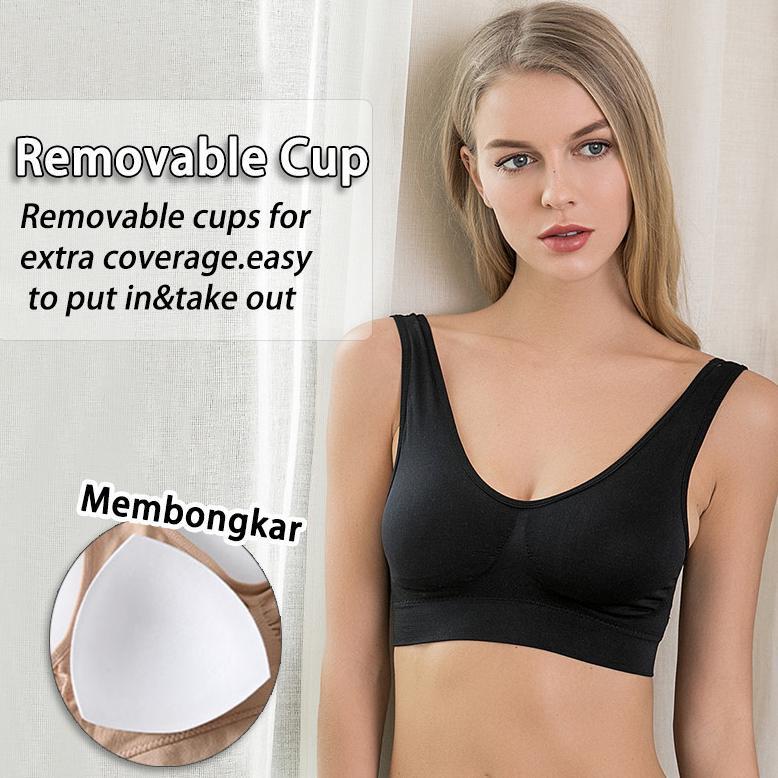Diskon Aimer Sport Bra Seamless Busa Jumbo Gym Tanpa Kawat Bra Olahraga Wanita 811