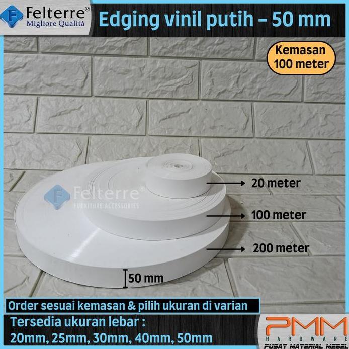 EDGING VINIL PLIMIR PUTIH LEBAR 50mm