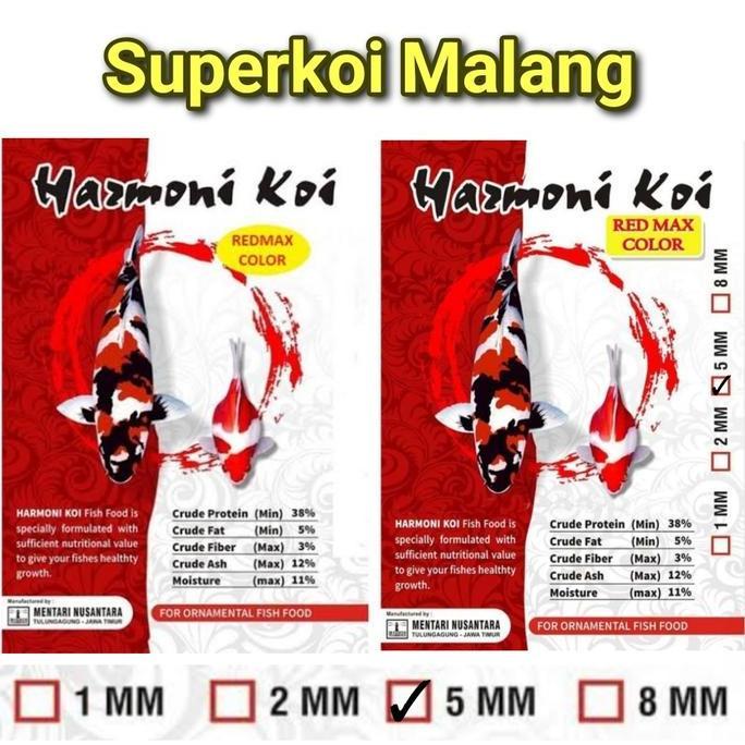 Harmoni Koi 10kg Pakan Koi Red Max warna Growth Ikan - Grow 8mm