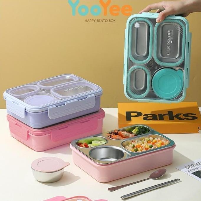 Kotak Makan Stainless 4 Sekat
