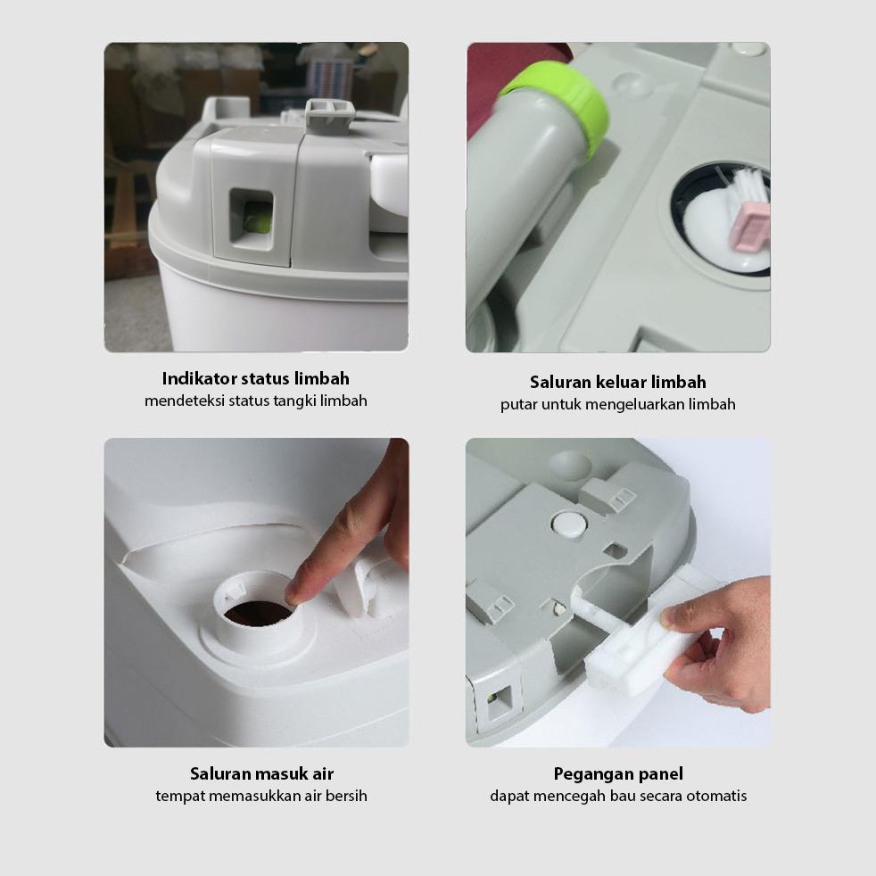 Toilet Portable 24L Bisa Flush | Toilet Portable Untuk Orang Tua Ibu Hamil | Toilet Portable Camping