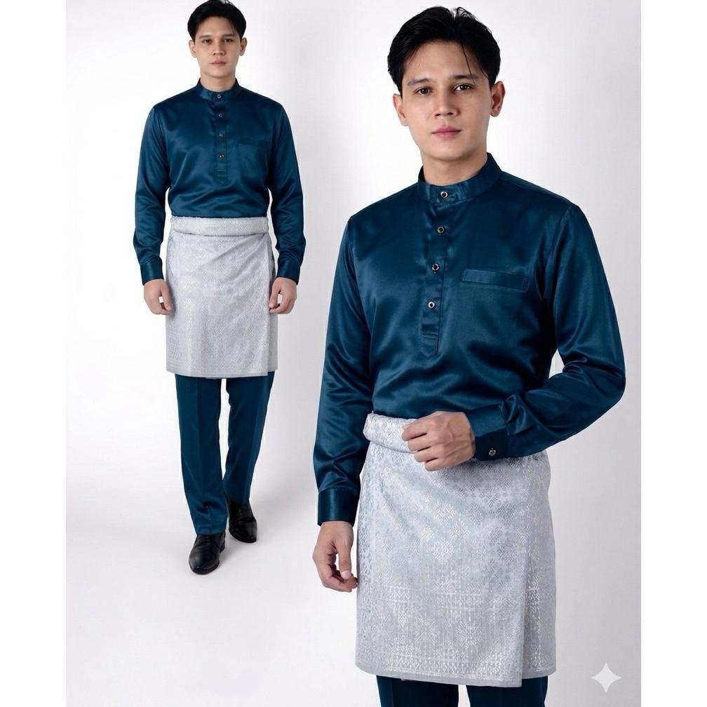 Diskon Setelan Melayu Pria+Kain Songket - Set Kondangan Cowok - Setelan Baju Pria Dewasa Polos