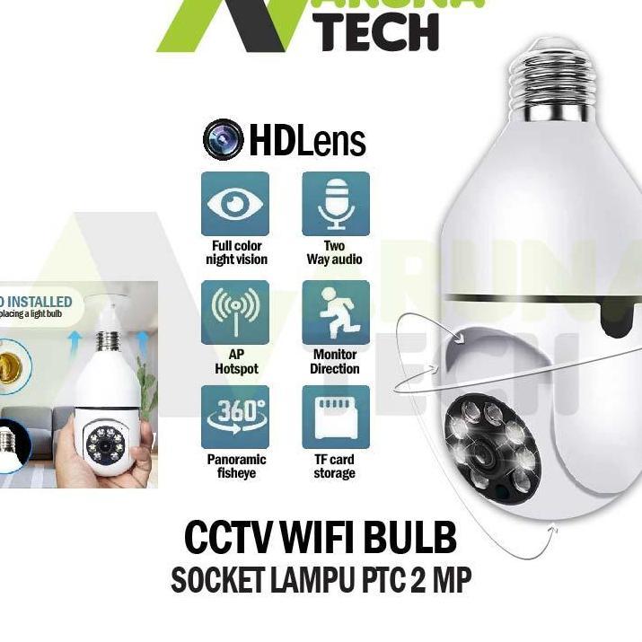Cctv Ptz Camera Wifi Dome Model Lampu  Cctv - Dengan Led Bohlam Cctv