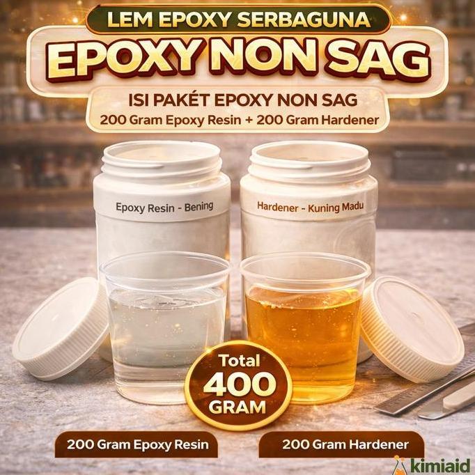 Epoxy Resin Non Sag - 400 Gr - Lem Besi Lem Kayu Karet Plastik