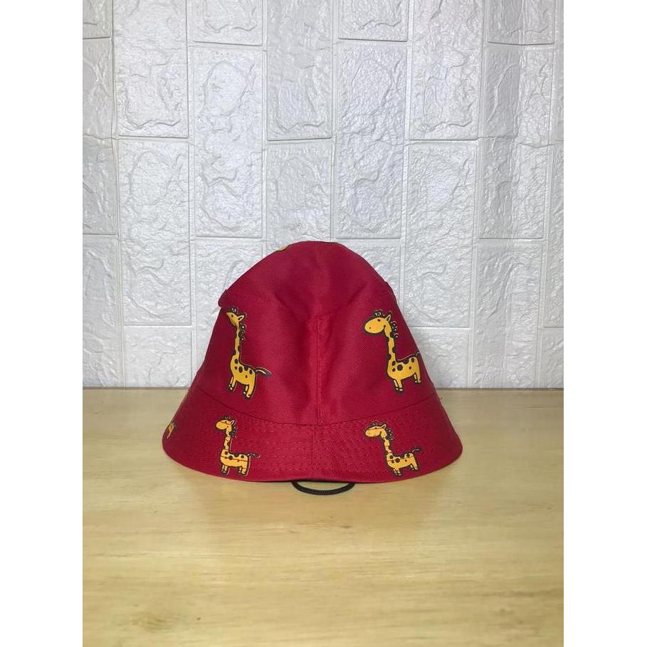 Topi Bucket Anak Perempuan Laki Laki 1 2 3 4 5 6 7  Tahun Motif Jerapah Tali Untuk Outdoor Pantai