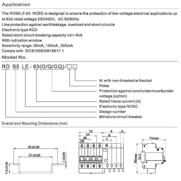 RCCB / ELCB / RCBO PEOPEL 3POLE 16A