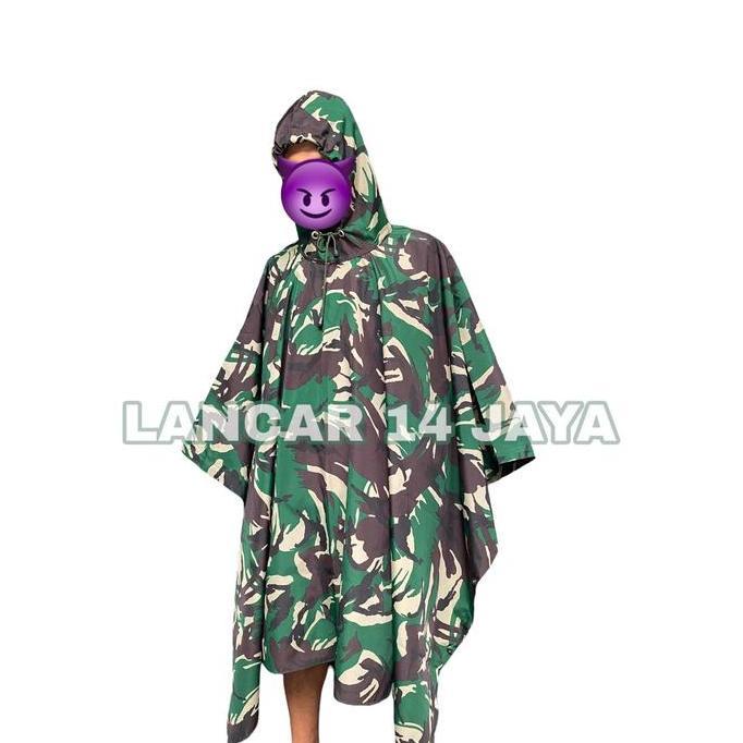 Jas Hujan /Ponco Loreng Jatah TNI Pengiriman Bandung Murah Bahan Tebal