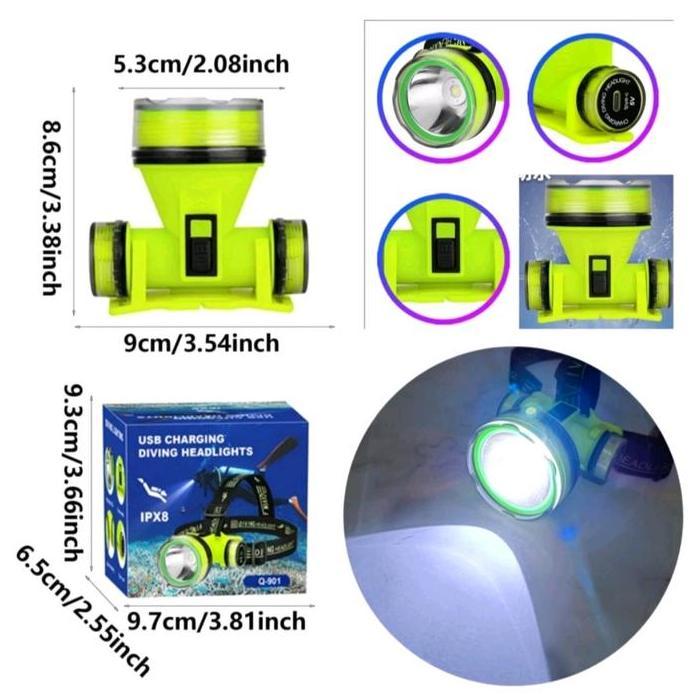 Ready  Senter Selam Diving Waterproof Led Kwalitas Premium - Senter Diving Led