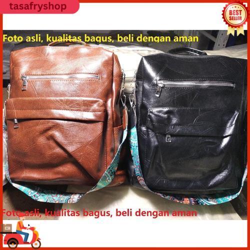 Waterproof Tahan Air Leather Kulit Ransel 14 Inch Laptop Tas Besar Bag Perempuan Wanita Tas Backpack