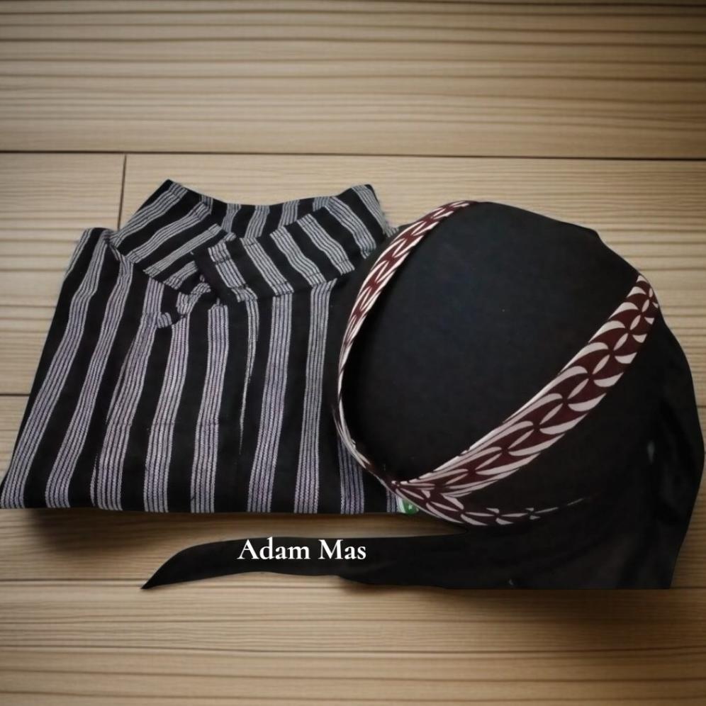 Diskon Baju Surjan Lurik Dan Blangkon Jogja/Baju Surjan Lurik Pria Dewasa Adat Jawa/Pakaian Adat Jaw