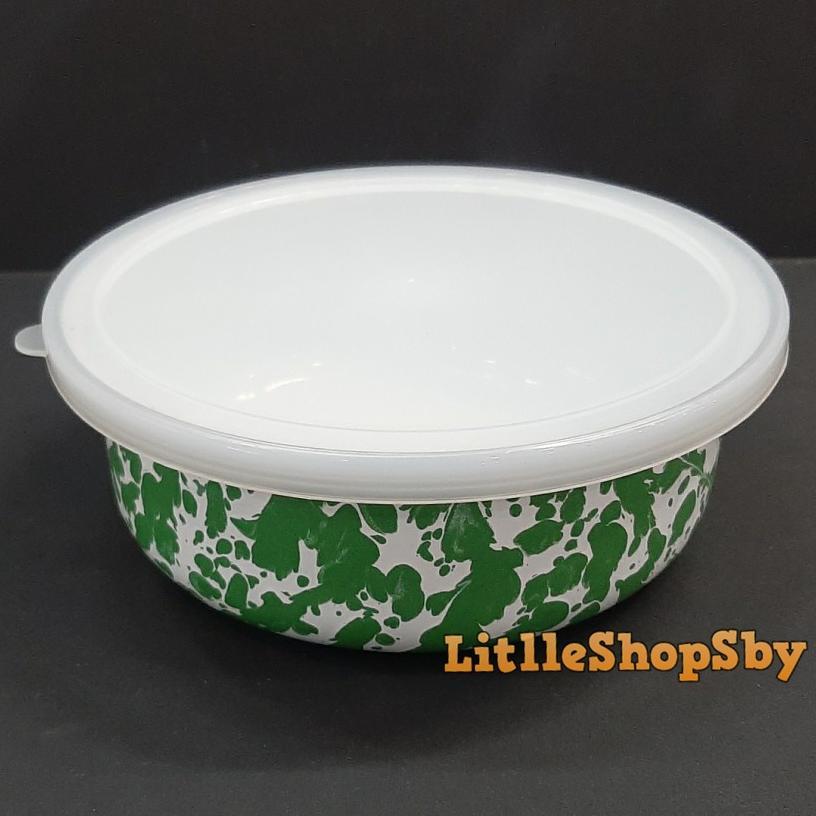 Rantang Bowl Mangkok Enamel 14Cm Hijau Blirik