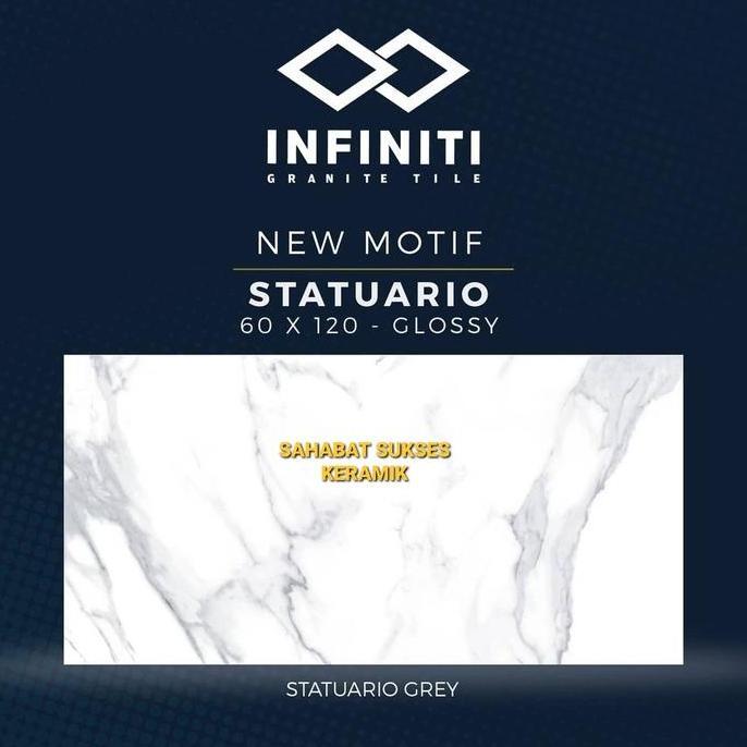 GRANIT INFINITY 60X120 STATUARIO GREY GLOSSY KW 1