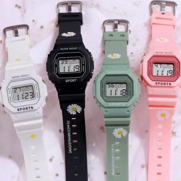 RECOMMENDED Jam tangan wanita trend bunga daisy led digital strap rubber jam tangan aosun sport jam 