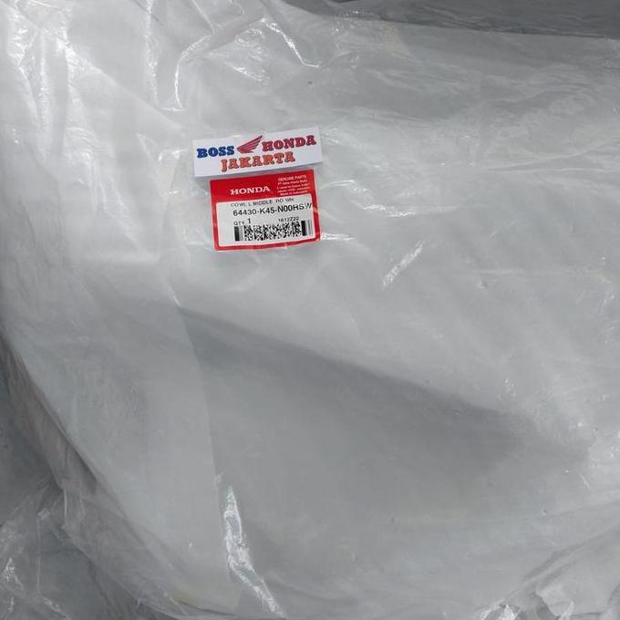 Ready SPAREPART CBR 150 K45A : 64430-K45-N00RSW FAIRING KIRI PUTIH CBR 150 K45A LOKAL (2014 - 2016) 