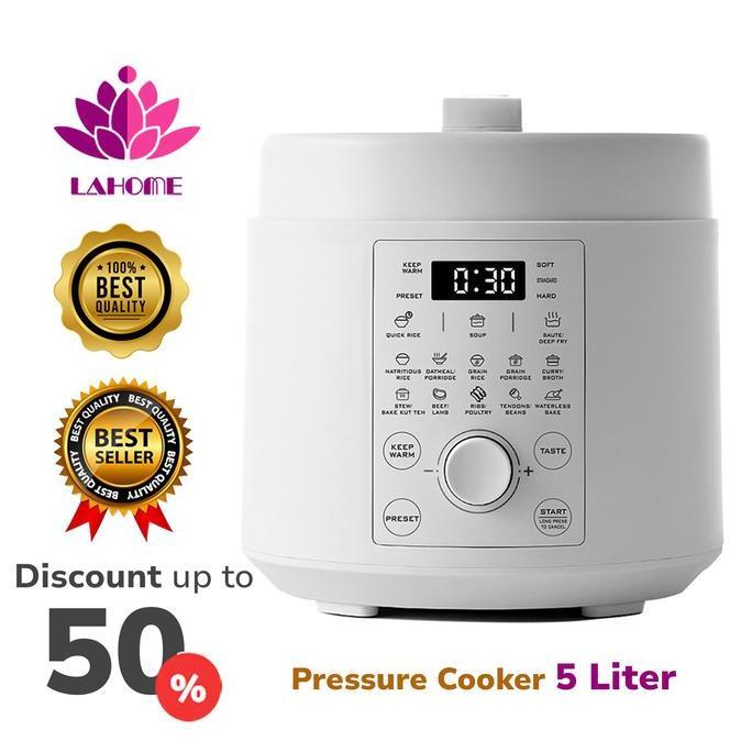LAHOME Smart Electirc Pressure Cooker 5L Panci Presto Multifungsi Low Watt Slow Cookers Multi-Cookin
