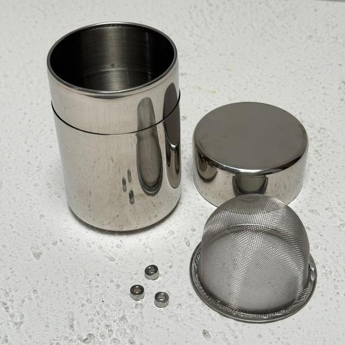 Kontainer + Saringan Bubuk Matcha - Stainless Steel Container + Mesh