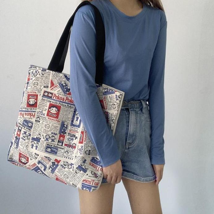 Ready  TC-31 tas kanvas canvas wanita import jepang shoulder bag peko chan
